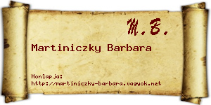 Martiniczky Barbara névjegykártya