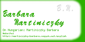 barbara martiniczky business card